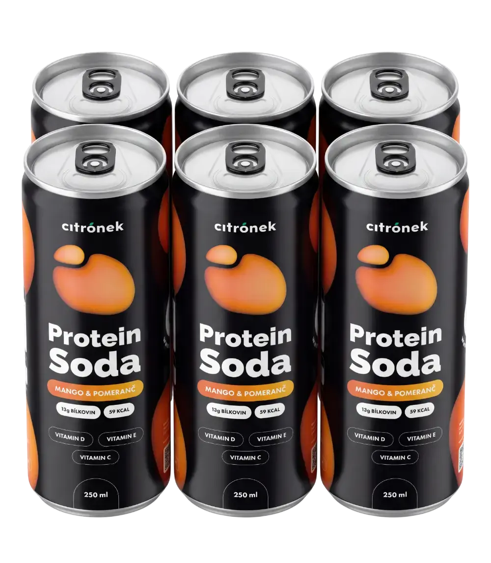 Protein soda Mango-pomeranč - 6x250 ml
