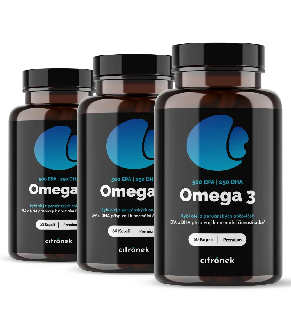 Omega-3 750mg EPA + DHA – Vysoce koncentrovaný rybí olej - 3x60 kapslí