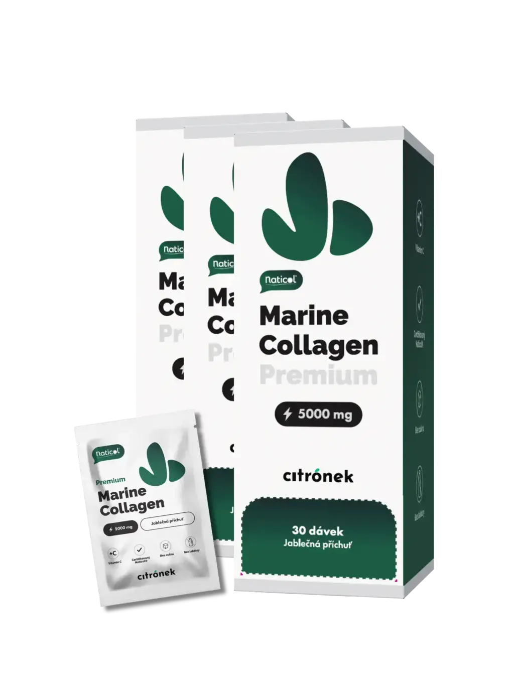 Mořský kolagen Naticol® 5000mg – Zelené jablko (30 sáčků) 1